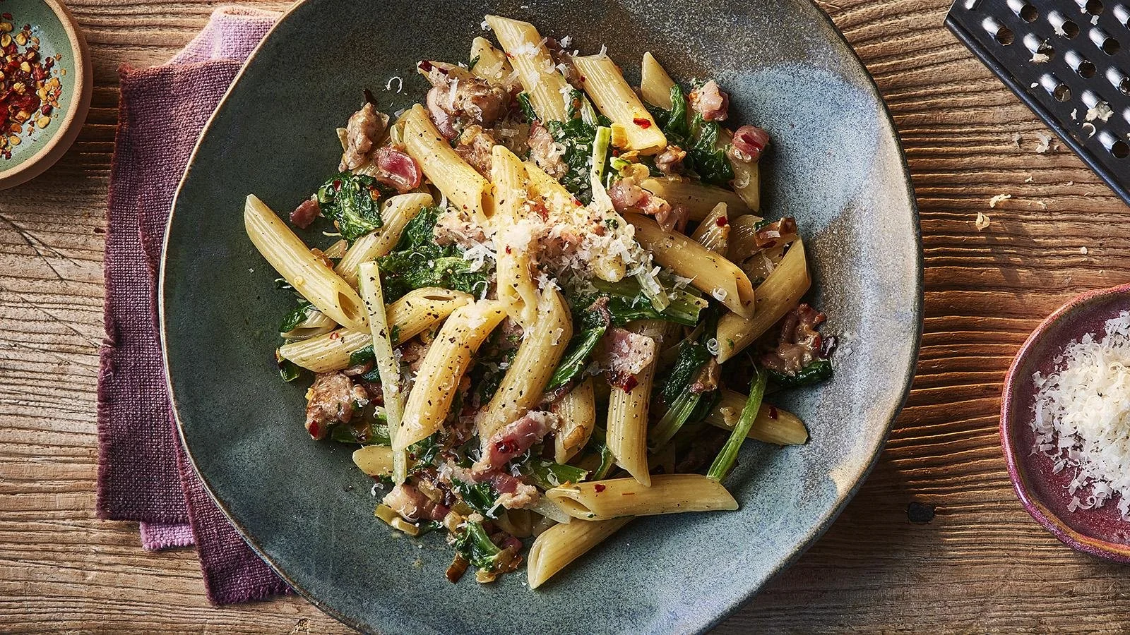 Pasta With Sausage and Swiss Chard