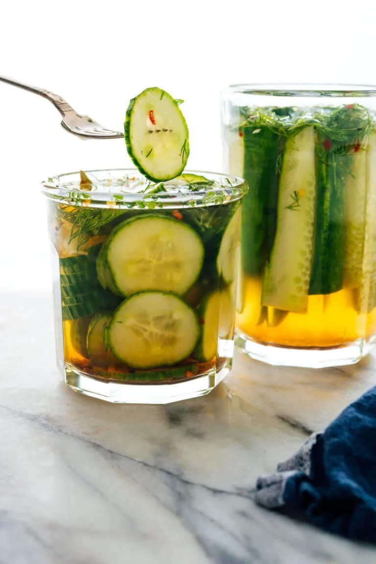 Easy Homemade Dill Pickles and Garlic Dill Refrigerator Pickles