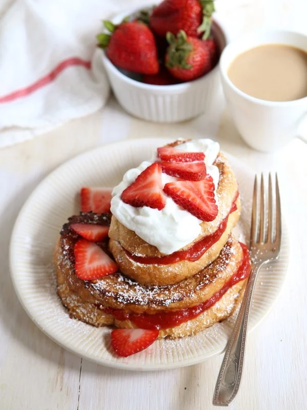 Strawberry Rhubarb Stuffed French Toast