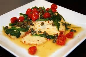 Tilapia with Arugula, Capers and Tomatoes