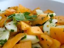 Cantaloupe and Cucumber Salad with Fresh Cilantro