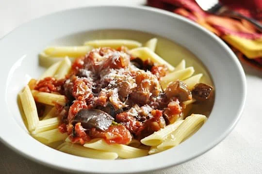 Rainy Day Eggplant Rigatoni