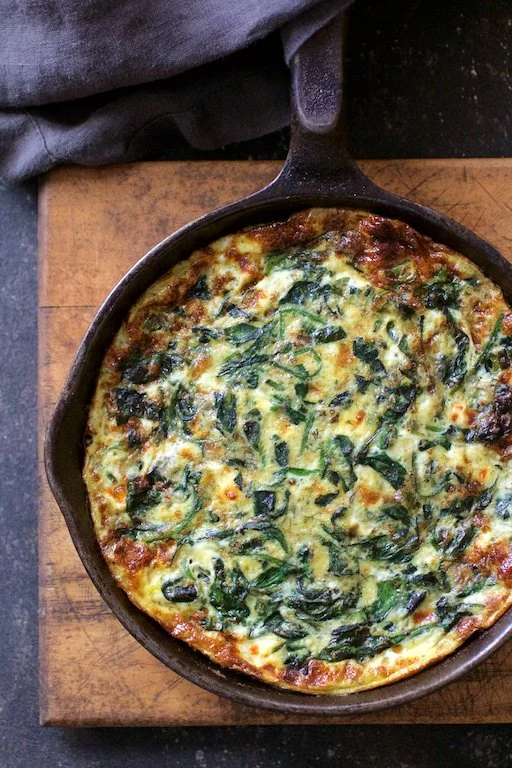 Spinach, Leek and Feta Cheese Fritatta