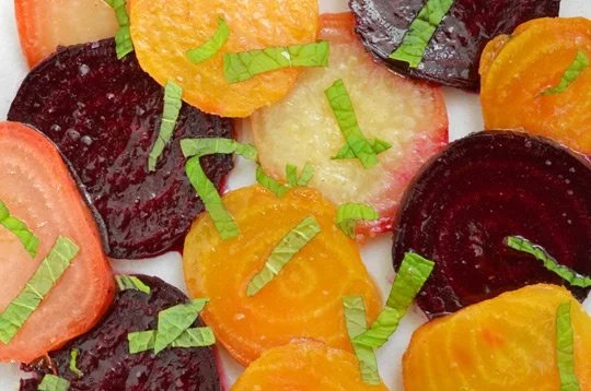 Roasted Beets with Cumin, Lime and Mint