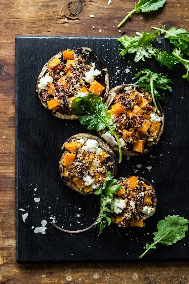 Acorn Squash Stuffed with Mushrooms and Goat Cheese