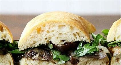 Eggplant Sandwich with Peppers and Candy Onions