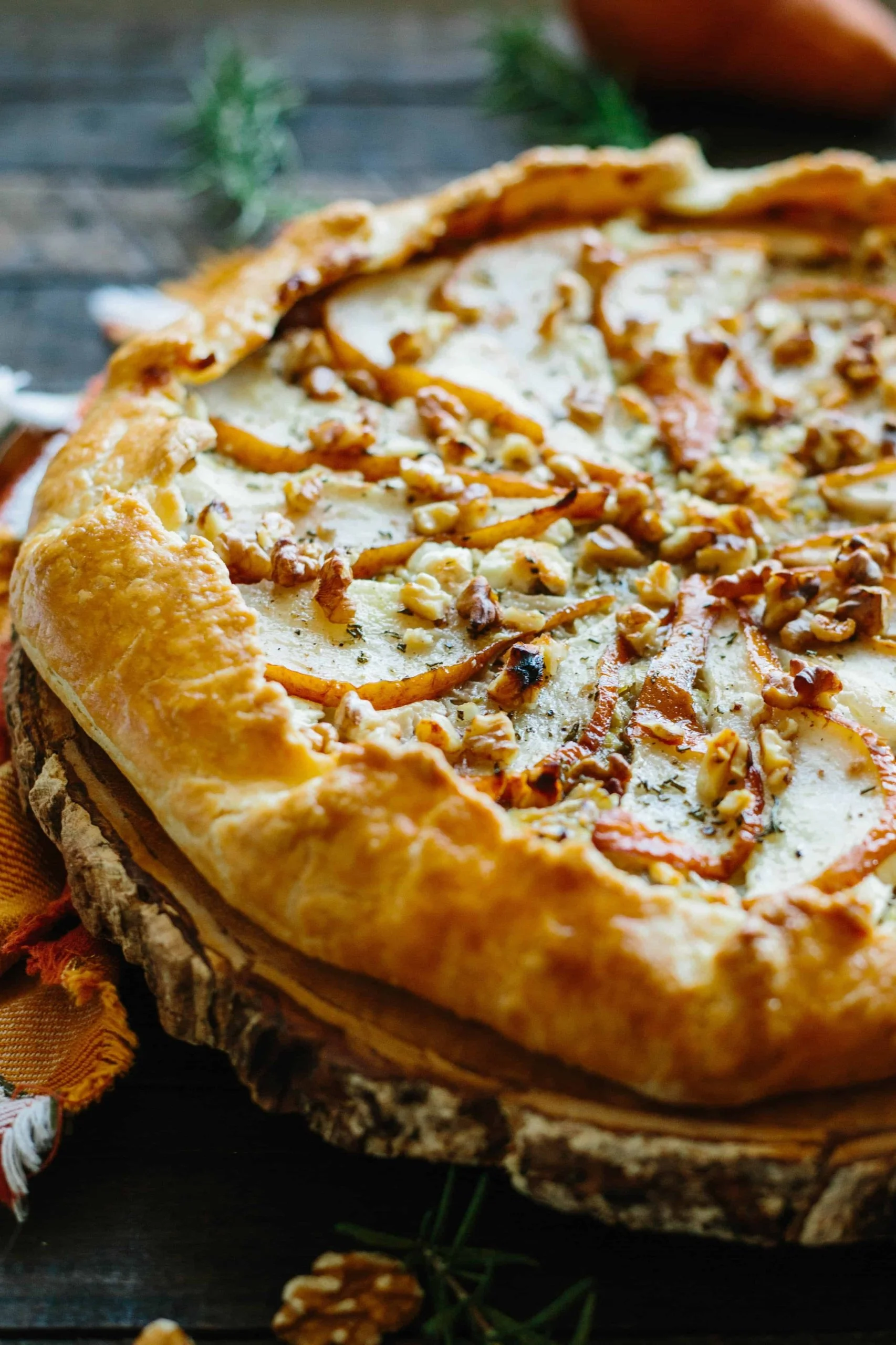 Pear and Leak Galette with Goat Cheese and Walnuts