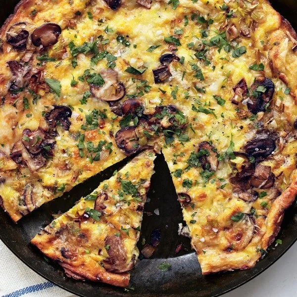 Mushroom, Onion and Goat Cheese Frittata