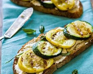Summer Squash and Jibneh Sandwich