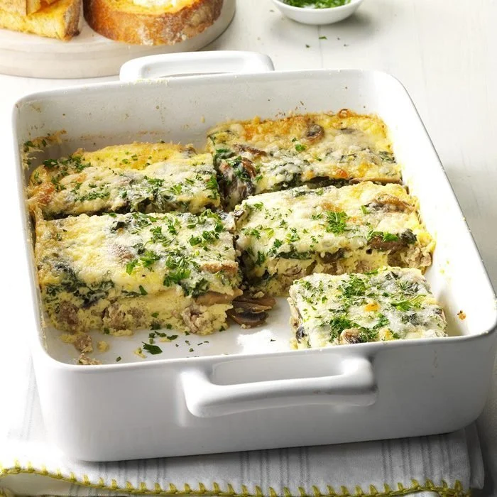 Mushroom and Sausage Egg Bake