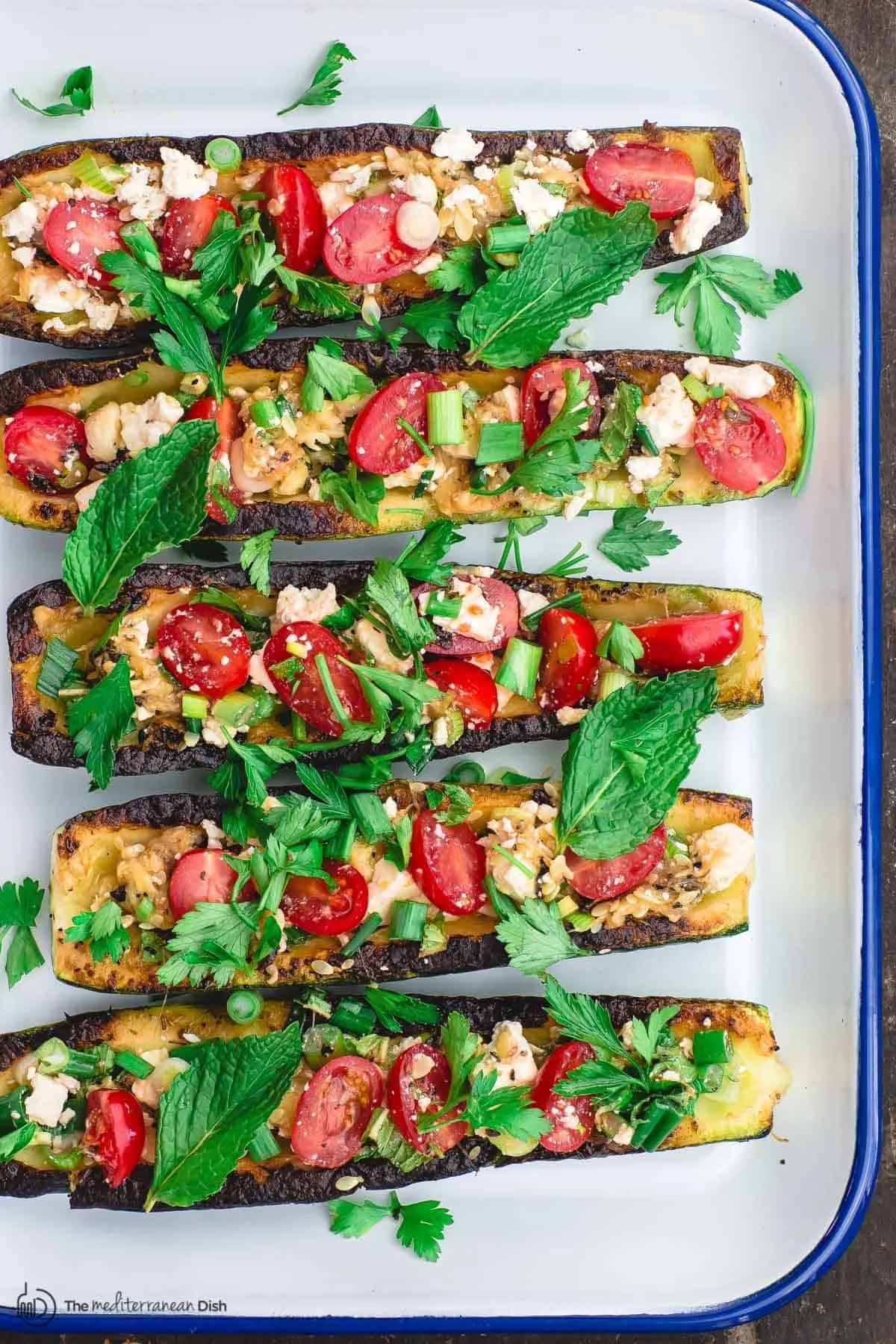 Stuffed Zucchini Boats (from The Mediterranean Dish)