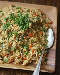 Fried Brown Rice with Scallions and Eggs