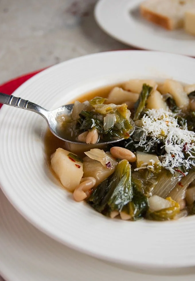 Tuscan Bean, Escarole and Potato Soup