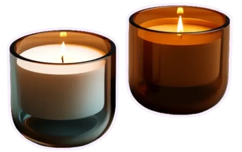 Two lit candles.