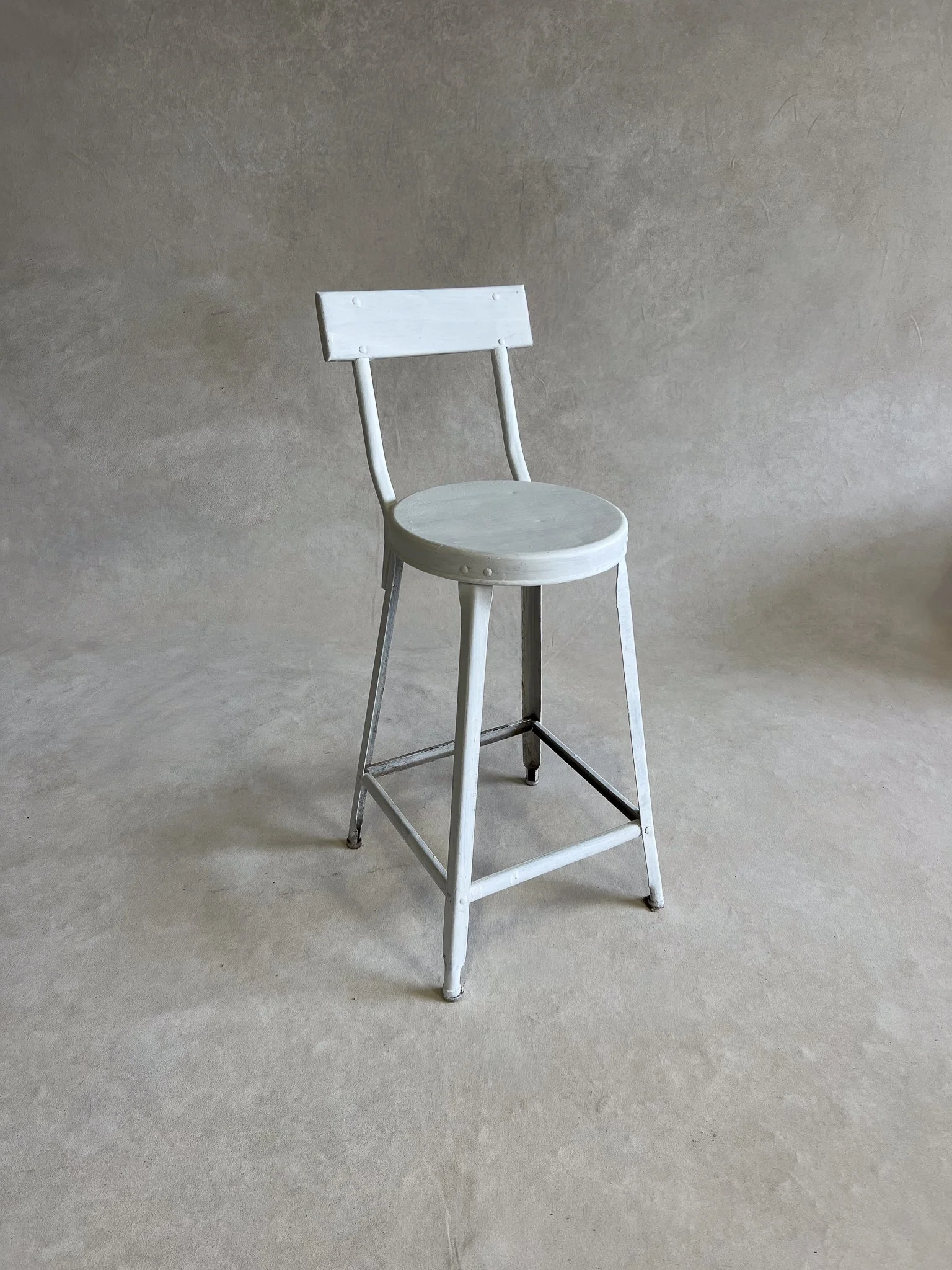 $75 White metal Stool with back.jpg