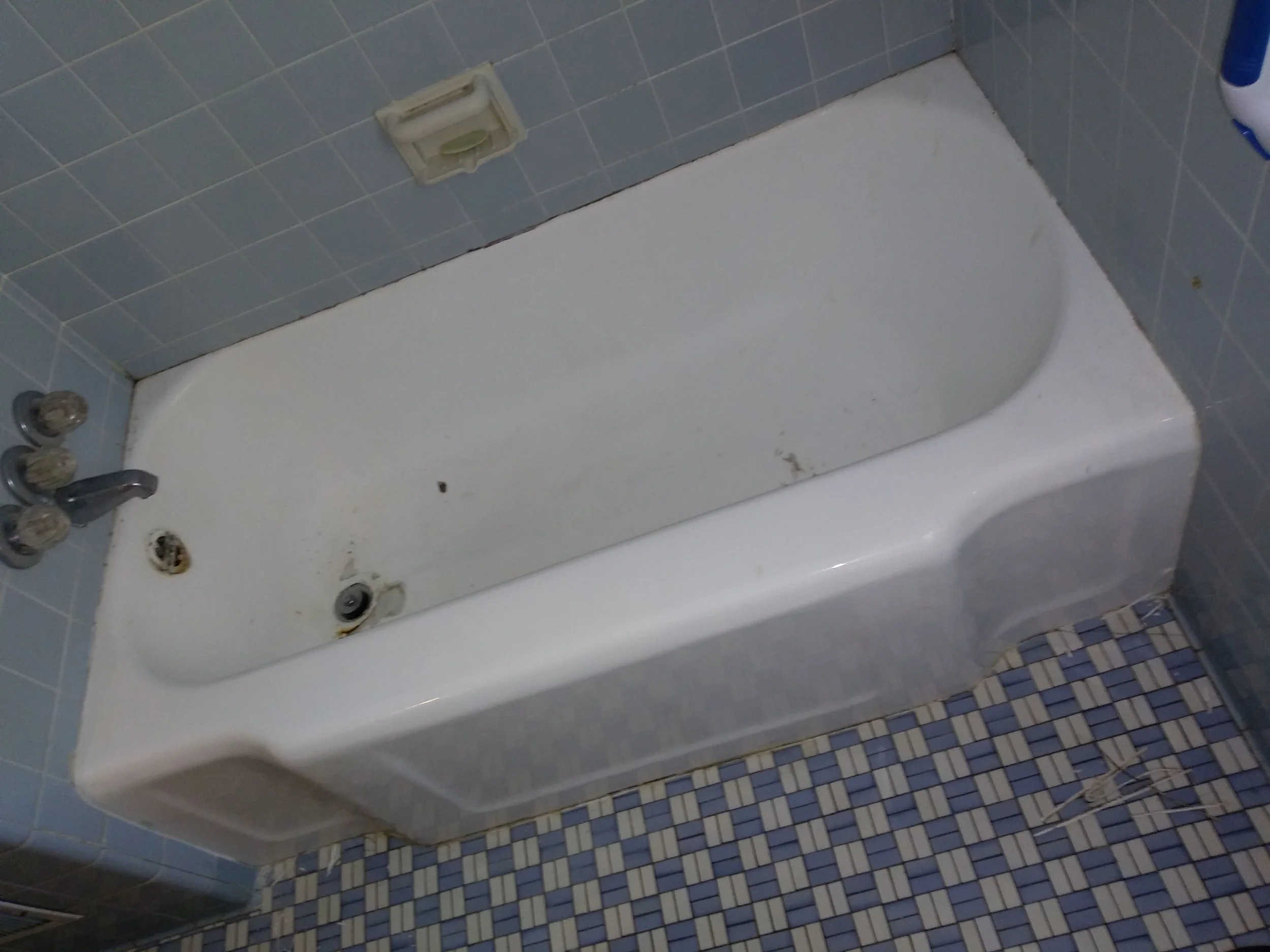 Recently completed bathtub tub shower refinishing resurfacing reglazing