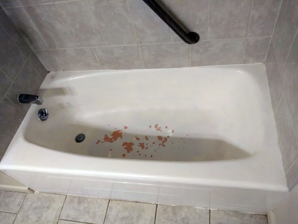 Recently completed bathtub tub shower refinishing resurfacing reglazing