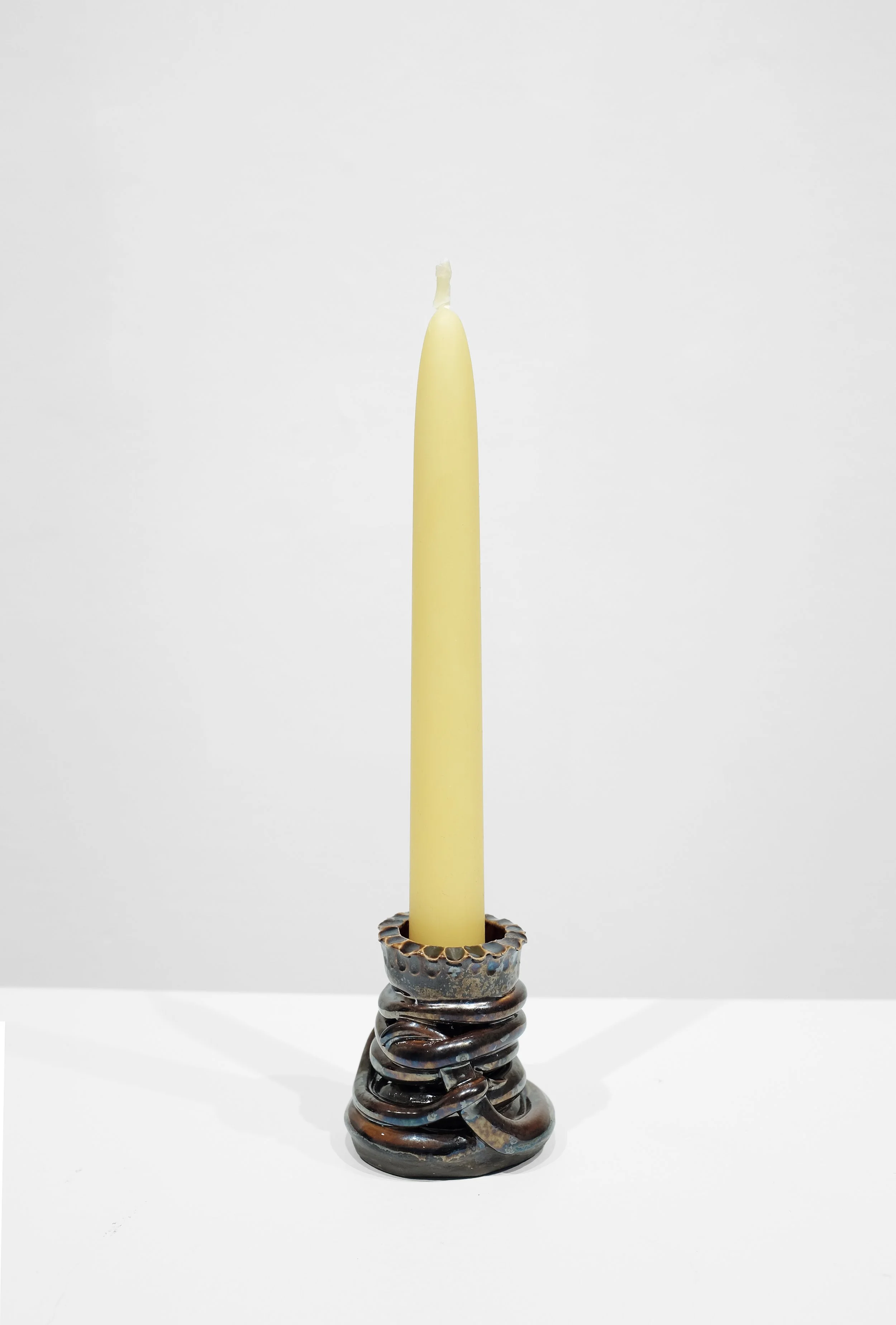 White stoneware, mix glazes, H: 2.5 x W: 2.5 x D: 1.5 Inches