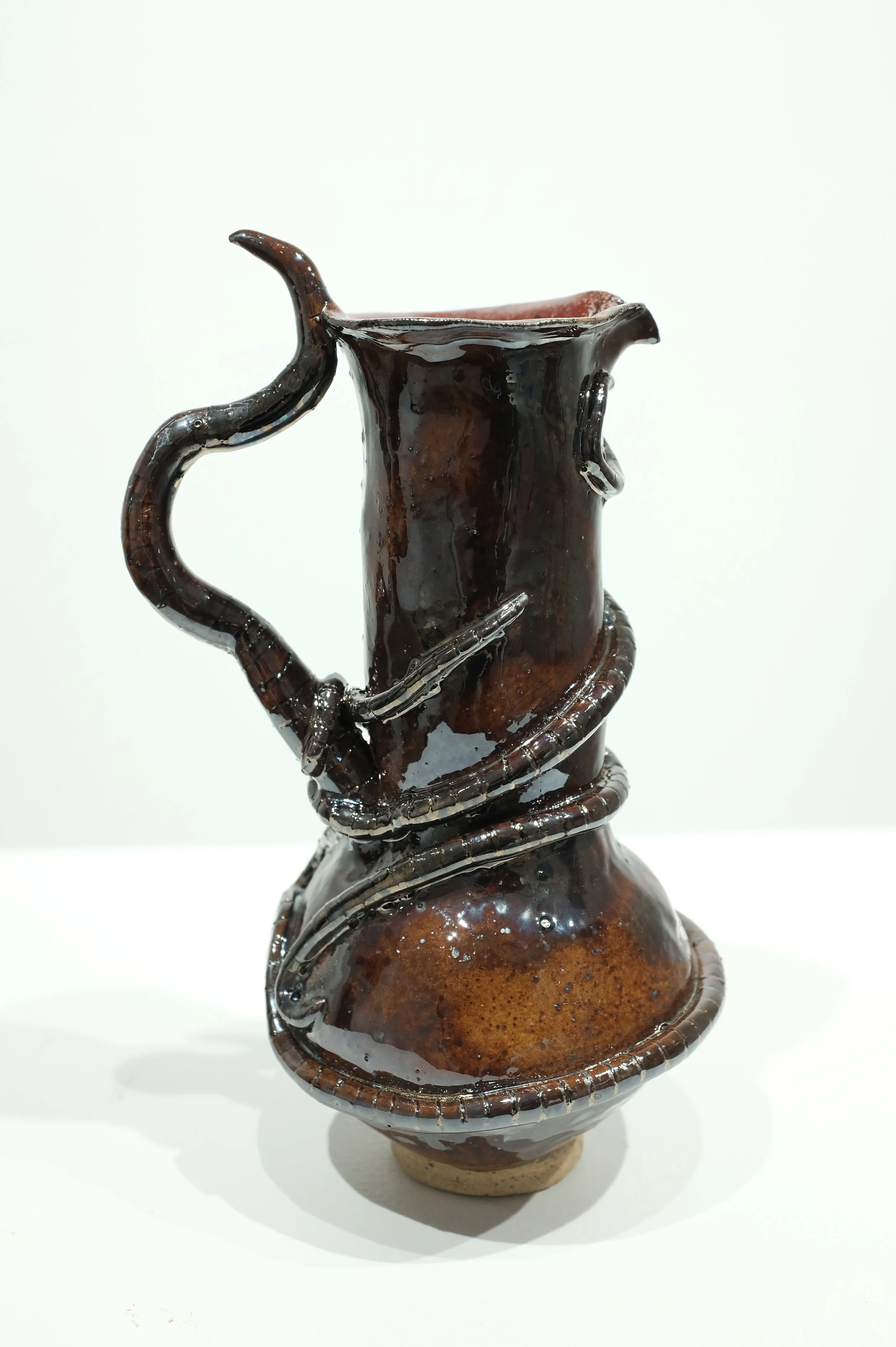 T1 stoneware, mix glazes, H: 7.5 x W: 4.5 x D: 4 Inches