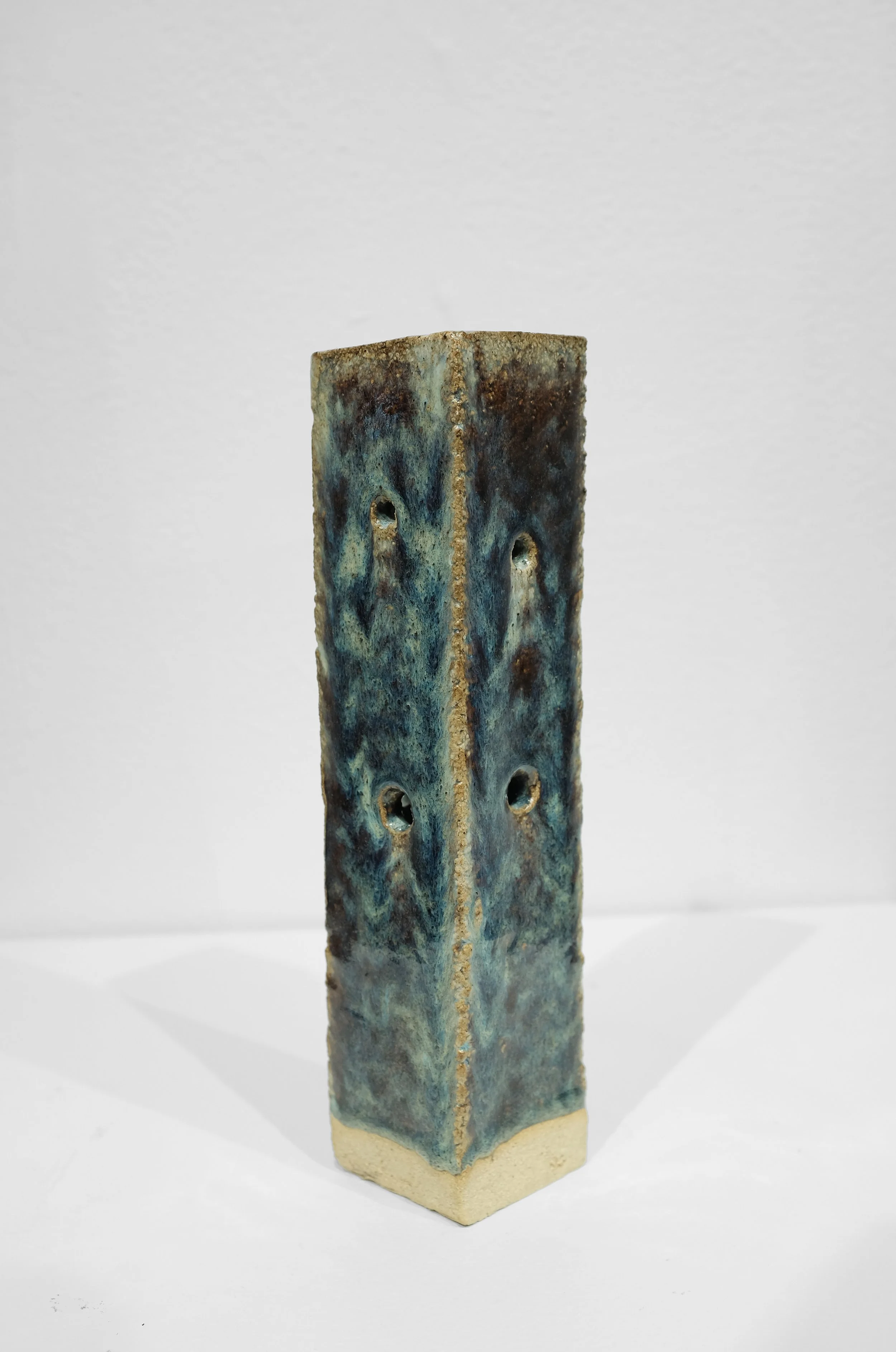 T1 stoneware, mix glazes, H: 8 x W: 2 x D: 2 Inches