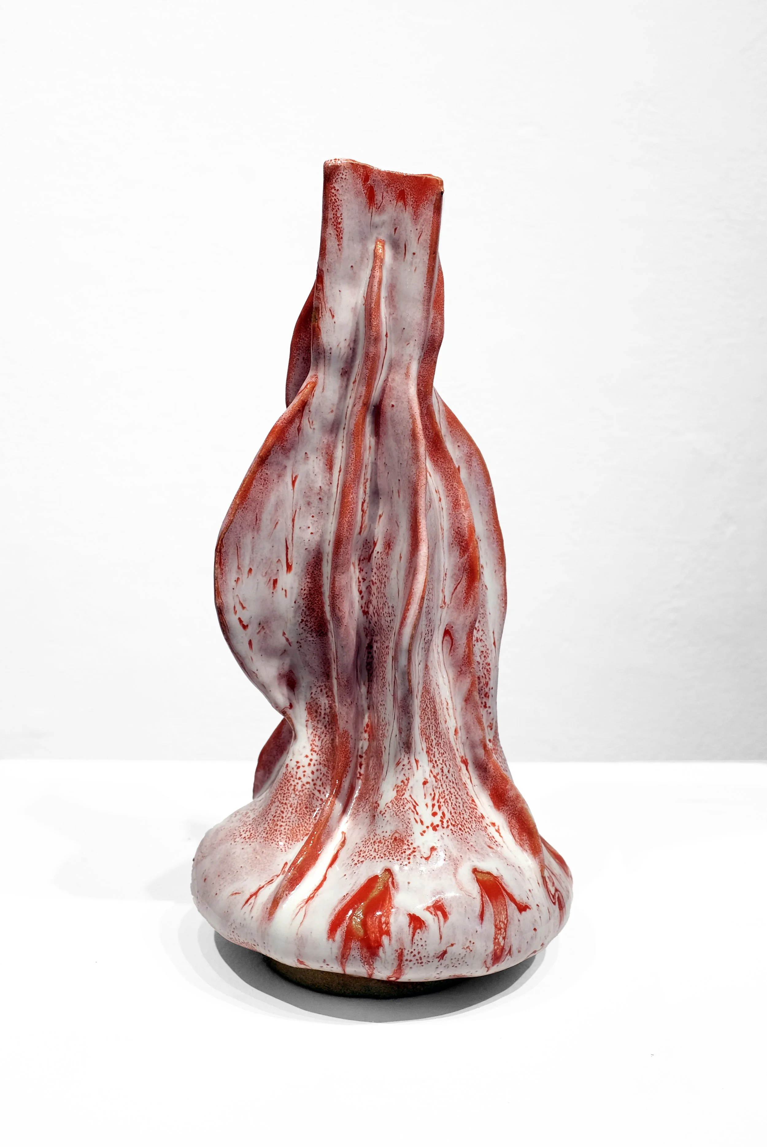 T1 stoneware, mixed glazes, H: 13 x W: 7 x D: 2 Inches