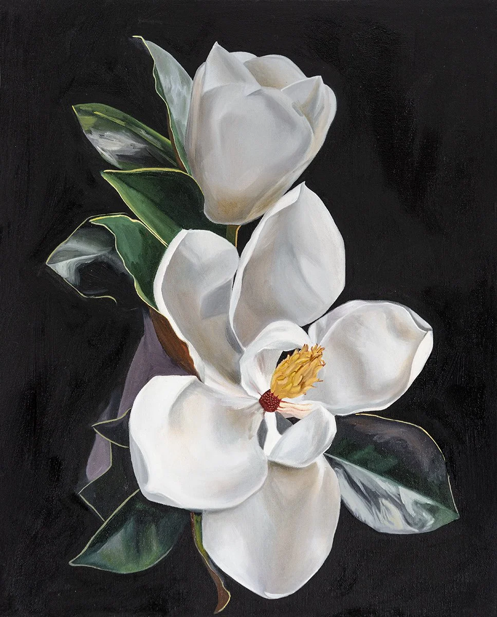 Magnolias for Mama // Oil on stretched canvas // $300