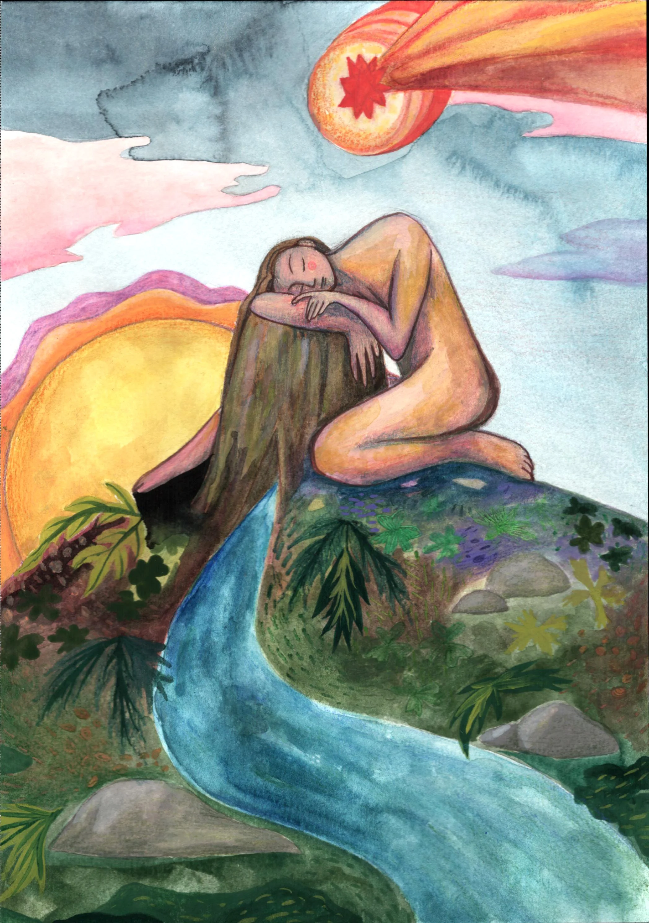 La Montaña // Watercolor and gouache on paper // 6x10"