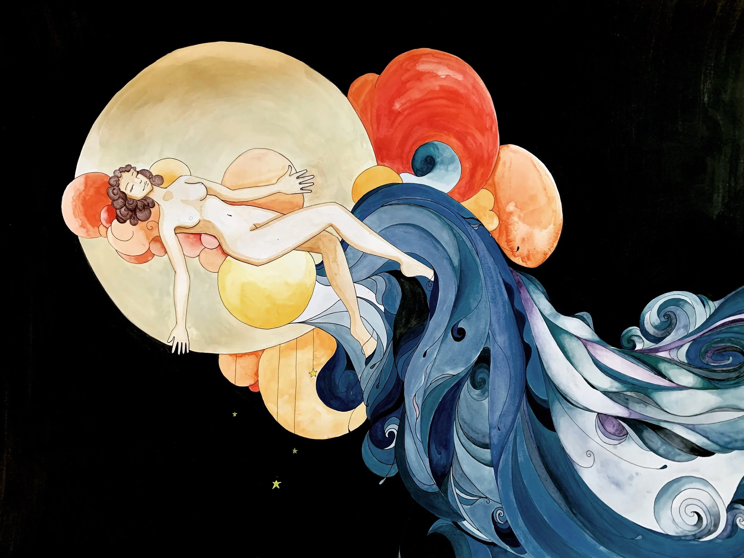 Amy // Watercolor and ink on paper // 24x36"