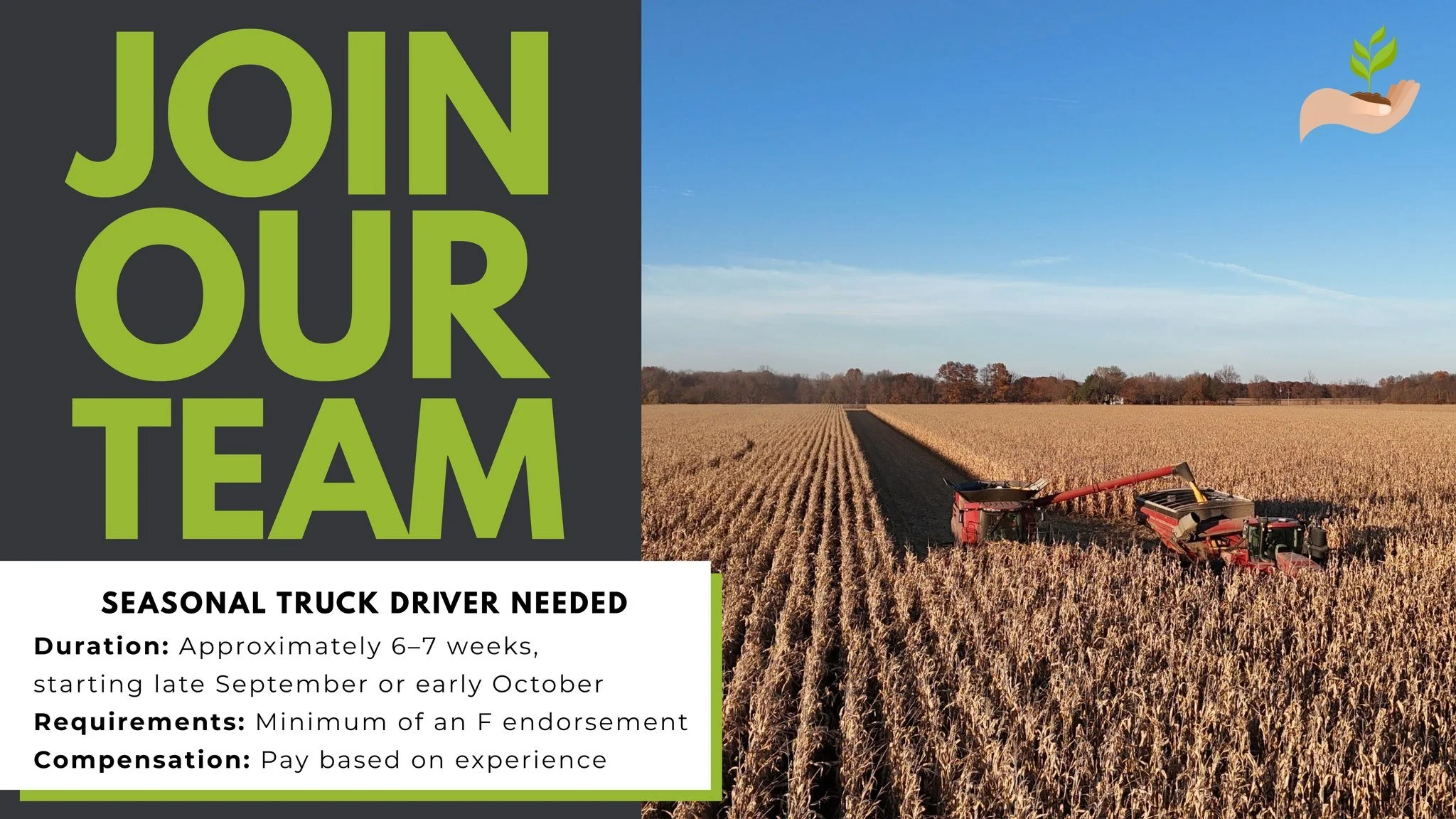 If you're dependable, hardworking, and ready to be a part of harvest season, we'd love to hear from you!
Contact Grant Hart to start your application today, (269) 208-2604.