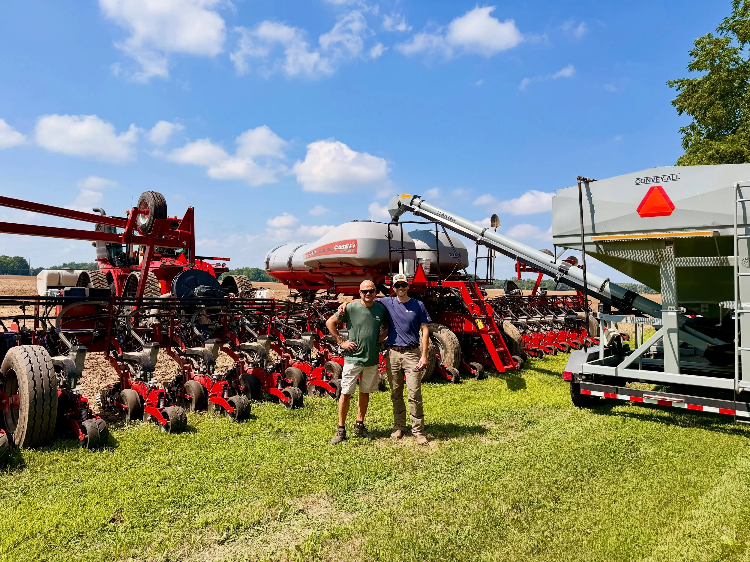Farming doesn&rsquo;t take weekends off, but we&rsquo;re grateful to work alongside family 🌱 John Sr. and John Jr. are making the most of this beautiful day by continuing our green bean planting.