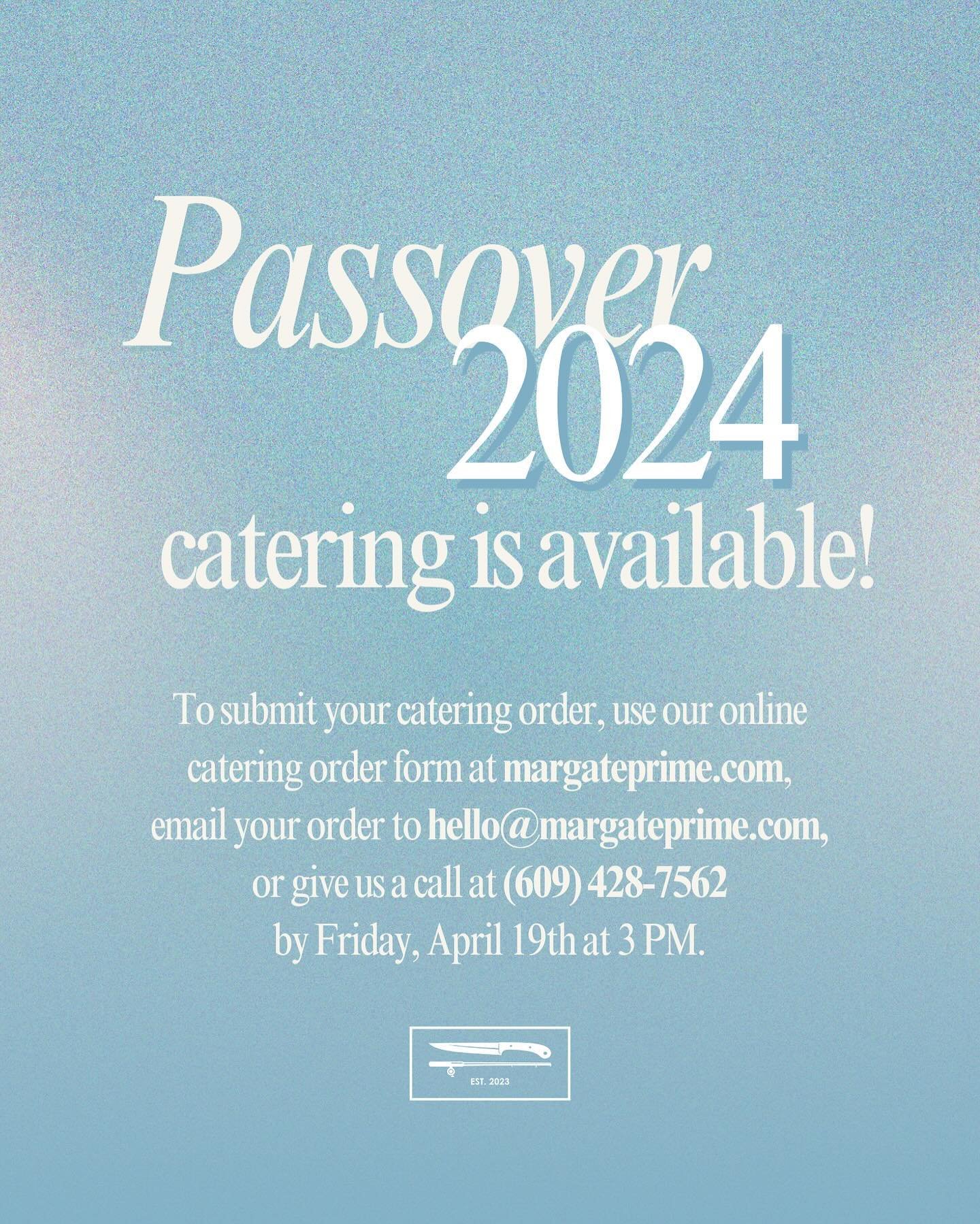 Passover is just around the corner! we are now accepting orders for Passover catering &mdash; whether you&rsquo;re looking for a full &amp; delicious Seder dinner, or just a few sides to complete your special holiday meal, we&rsquo;ve got you (and yo