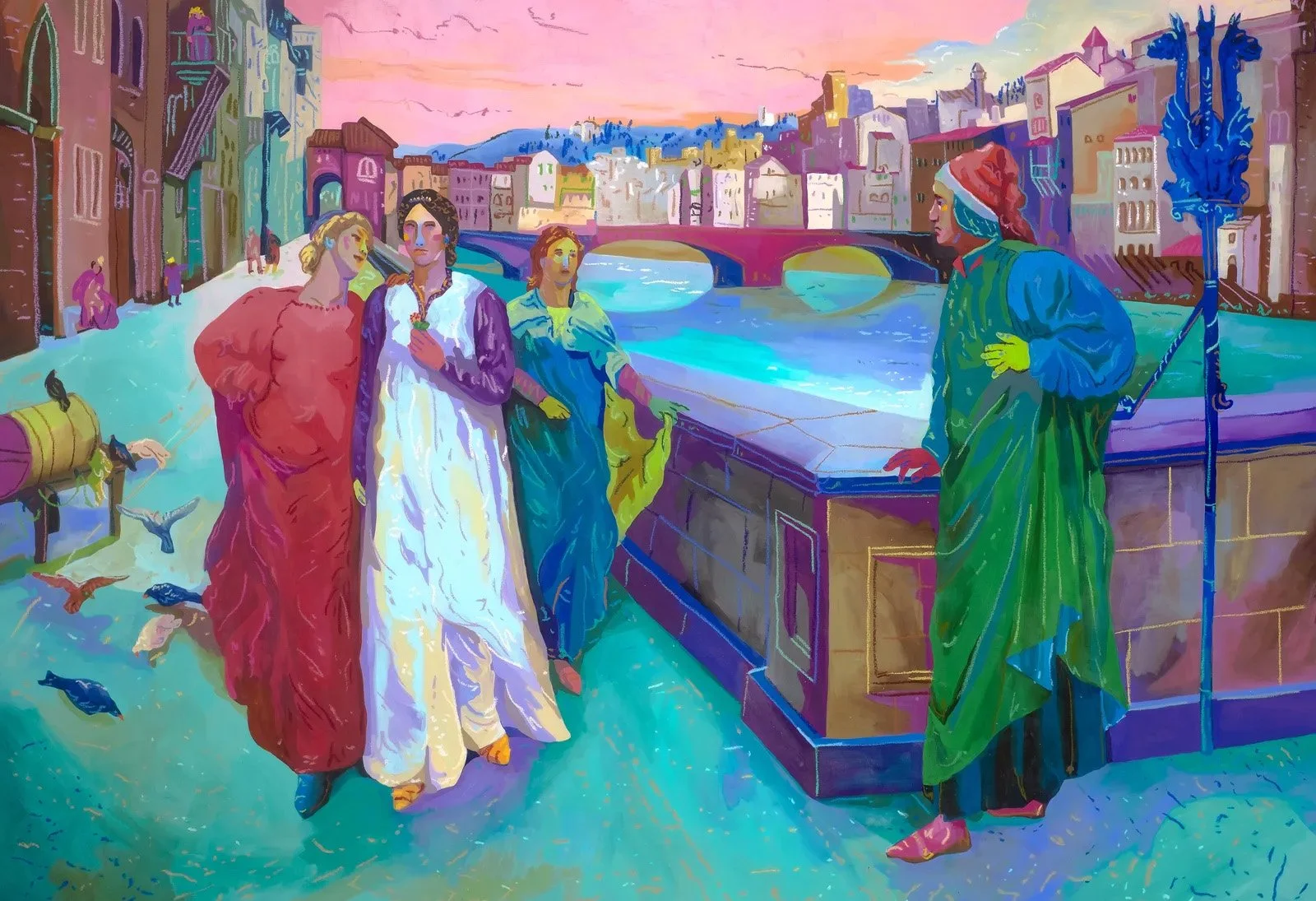 John Holcomb. Dante and Beatrice. Henry Holiday. Rebecca Hossack Art Gallery. London.