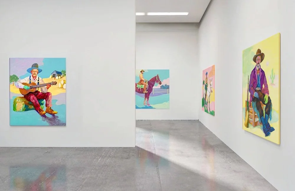 john holcomb. kansas painter. kansas installation experiment. chroma cowboys. oil pastel. acrylic.