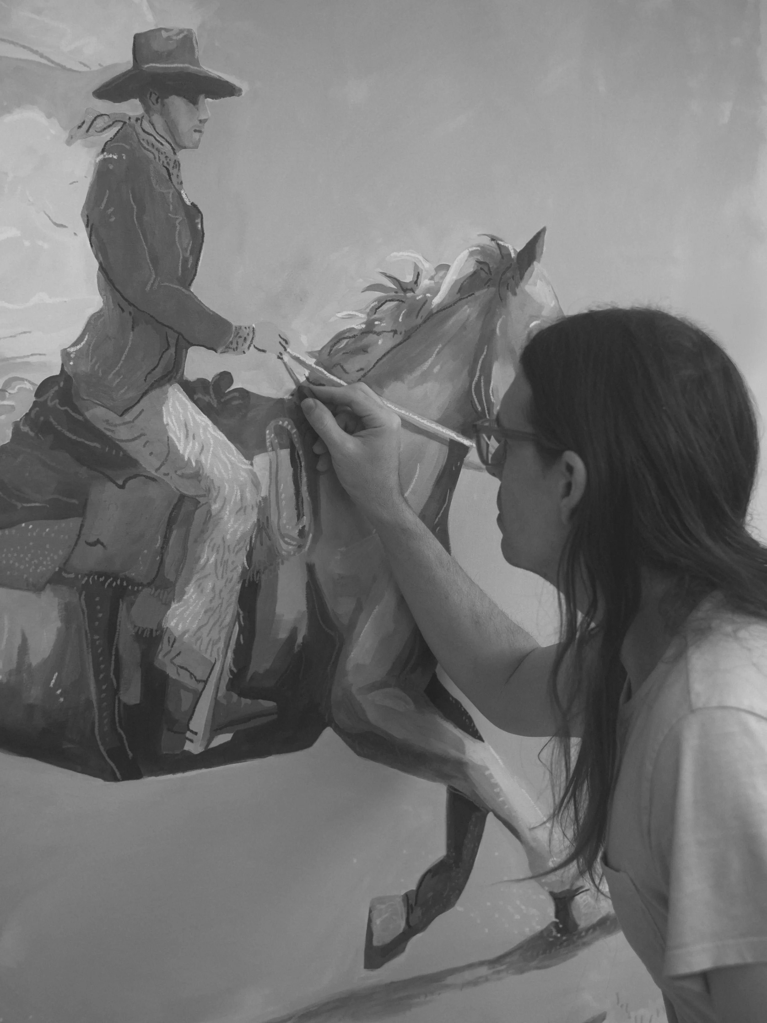 chroma cowboys. in progress. John Holcomb. painter. kansas studio. 2026.