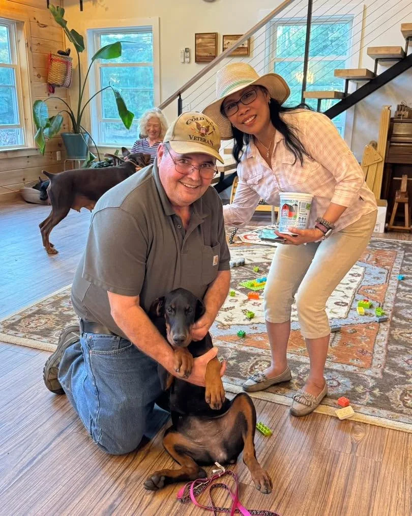 Our last remaining female found her forever home on Monday with a retired Army veteran in Augusta, Maine 🇺🇸🐾 He&rsquo;s had a Doberman before, so we know she&rsquo;s in wonderful hands. We&rsquo;re so happy for both of them!