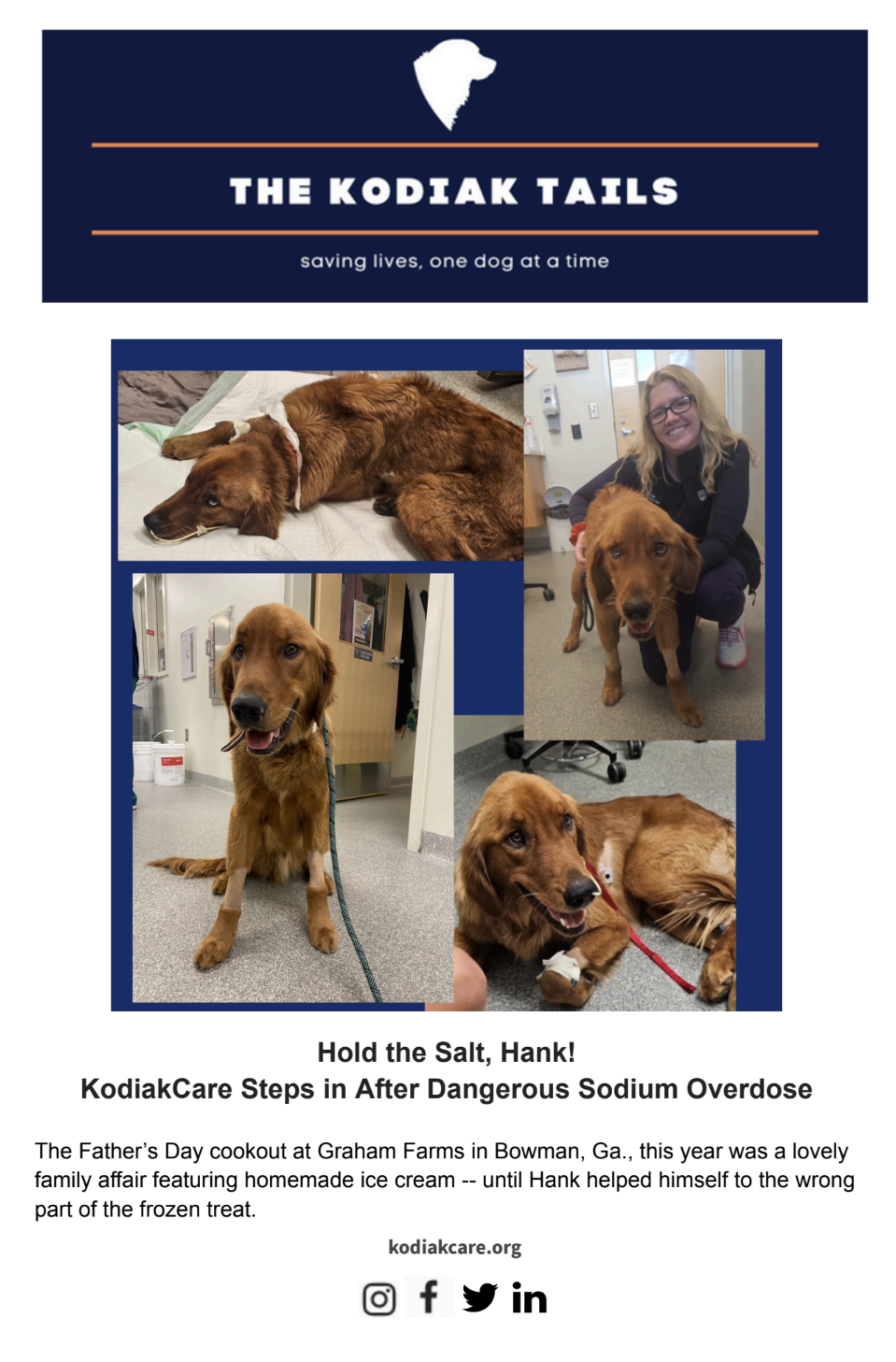 Hold the Salt, Hank!  KodiakCare Steps in After Dangerous Sodium Overdose