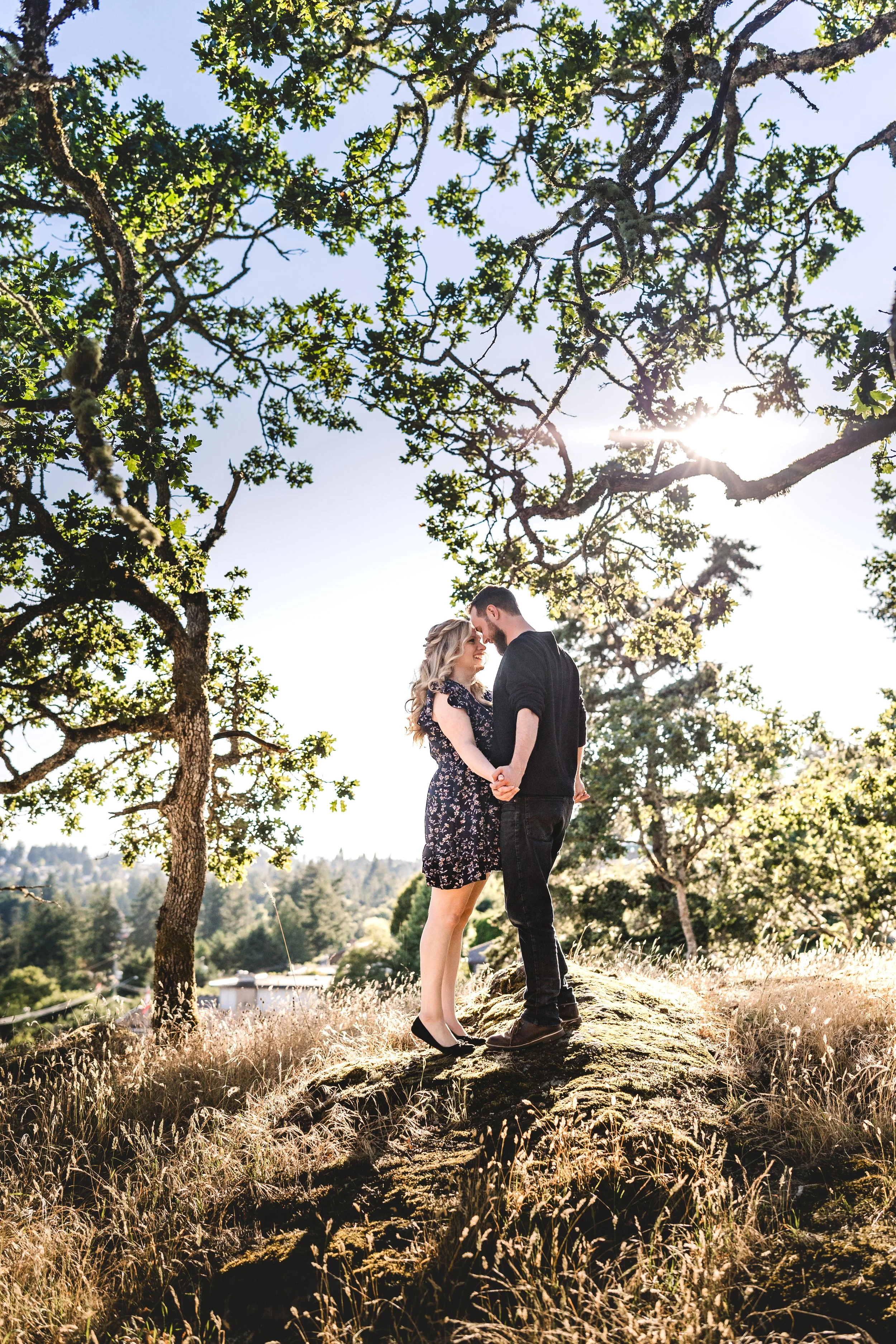 Sunset Engagement portrait at Sugarloaf Mountain Nanaimo