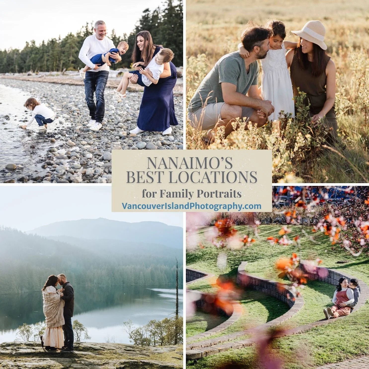 Nanaimo family photo location collage of portraits