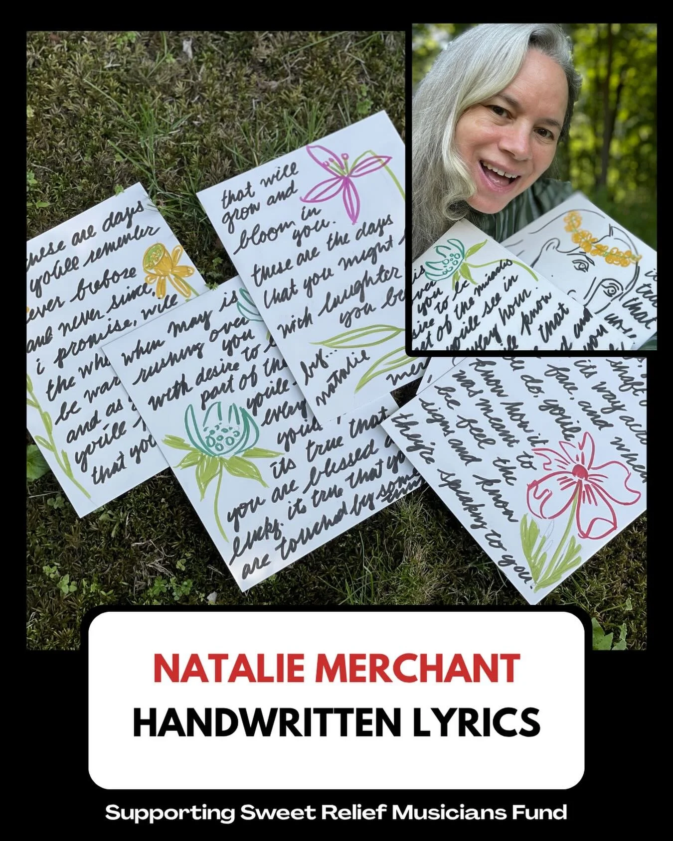 I&rsquo;m so happy to contribute a little something for this year&rsquo;s @sweetreliefmusiciansfund benefit auction of hand lettered lyrics. This organization provides crucial financial aid to musicians struggling to meet medical costs. Since it&rsqu