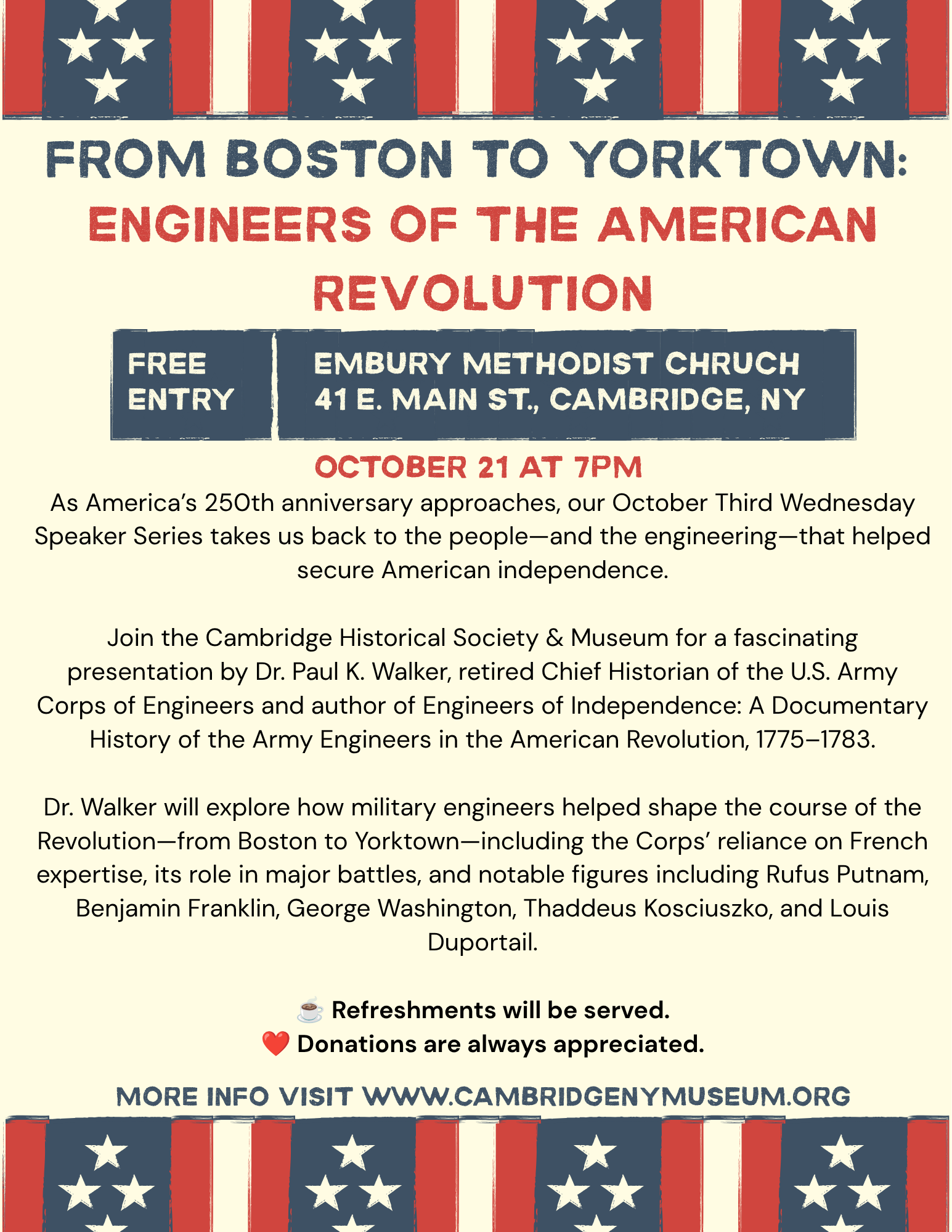 Dr. Paul Walker:  “Engineers of Independence: Army Engineers in the American Revolution, 1775-1783”