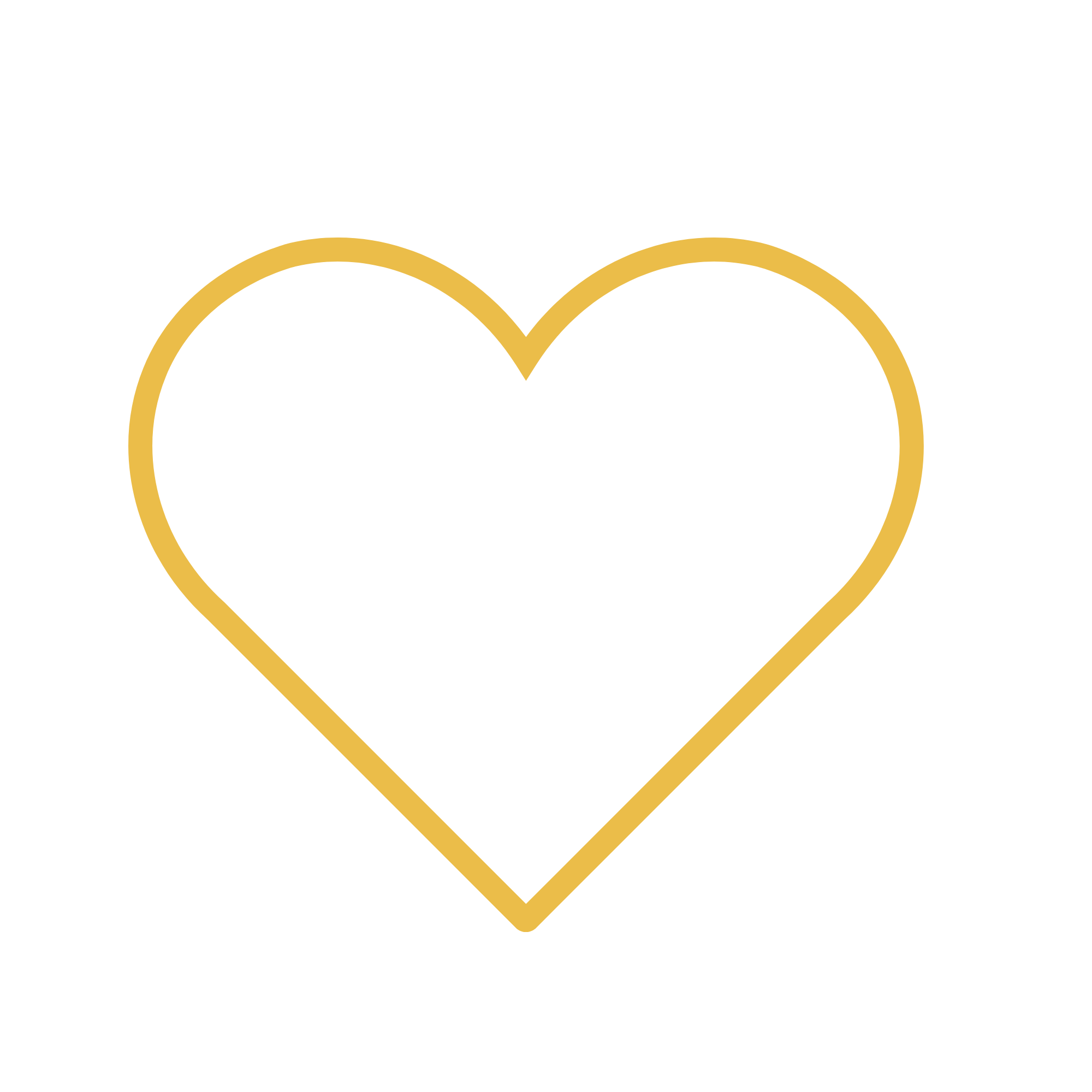 A gold heart outline with a black background and small white star accents.