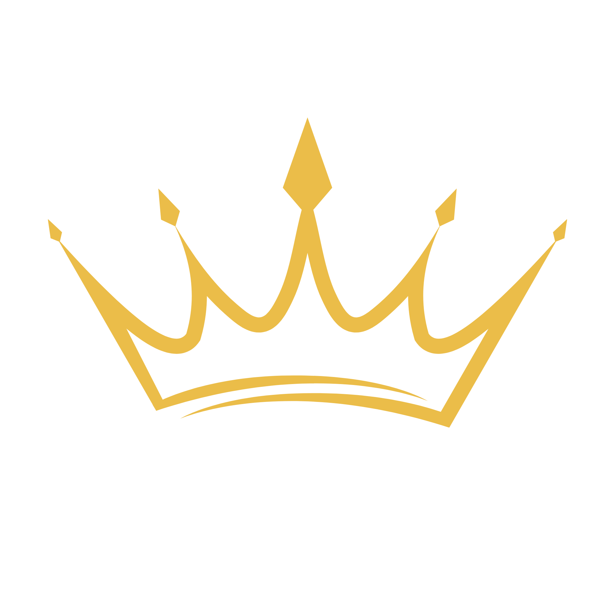 A gold crown with intricate designs on a black background.