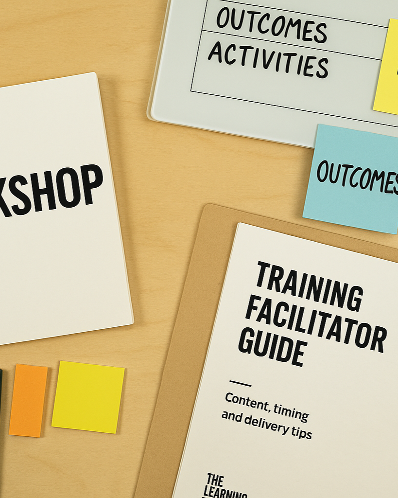 Train-the-trainer kit for leadership training with facilitator guide, timed agenda and editable slides.