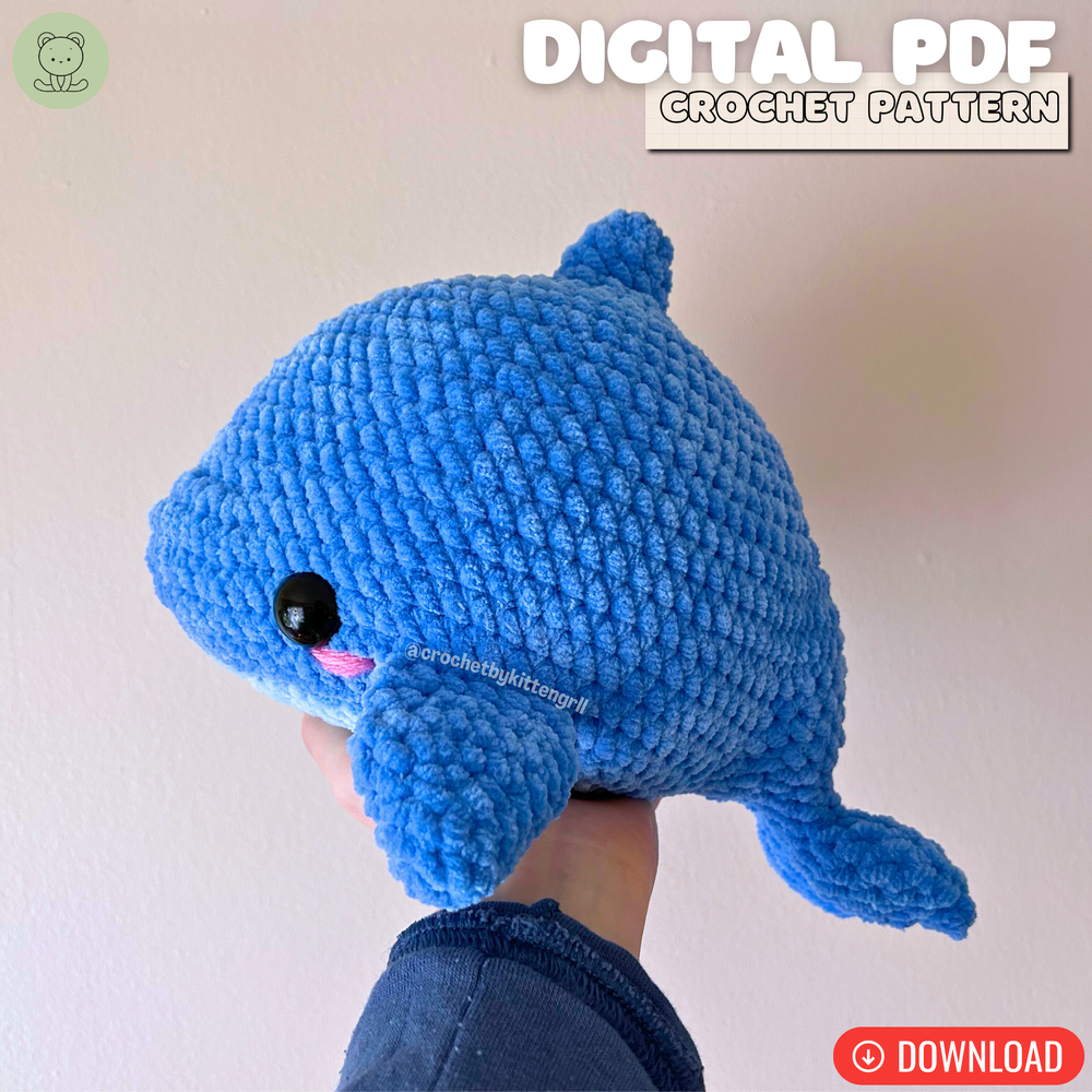 DIGITAL PDF No-Sew Dolphin Crochet Pattern — crochetbykittengrll