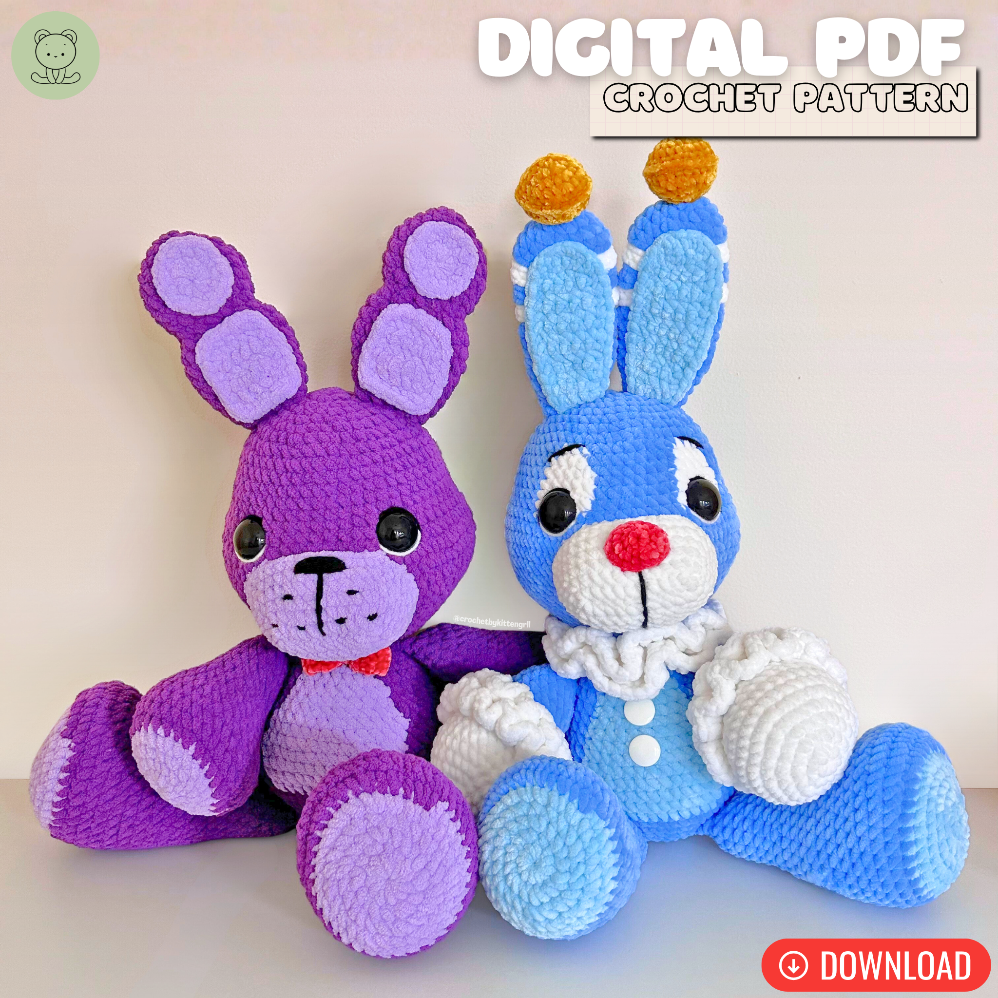 2in1 Big Top Rabid Rabbit DIGITAL PDF Crochet Pattern