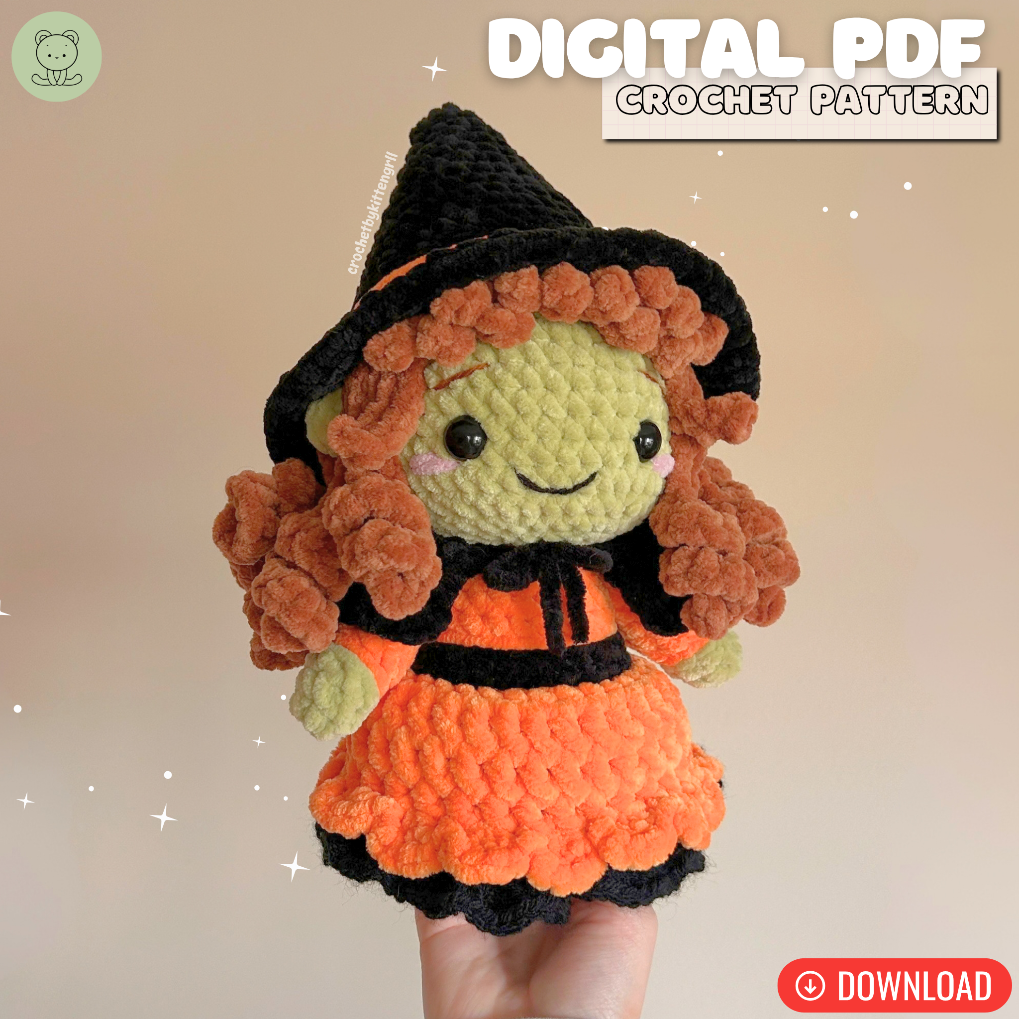 Welma the Witch DIGITAL PDF Crochet Pattern