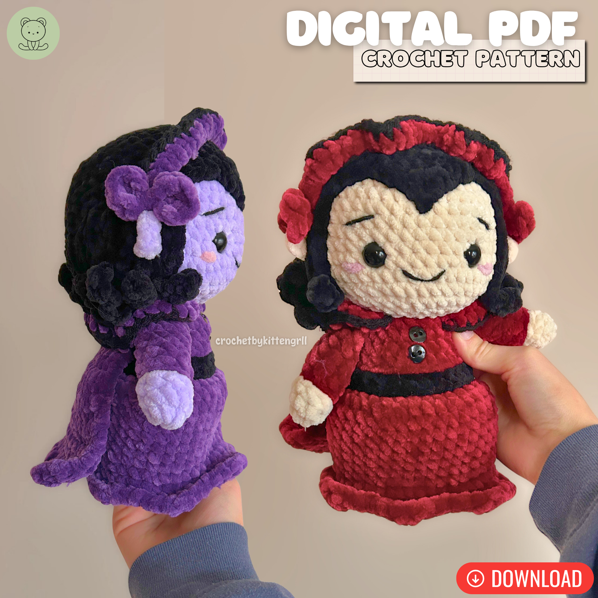 Victoria the Vampire DIGITAL PDF Crochet Pattern