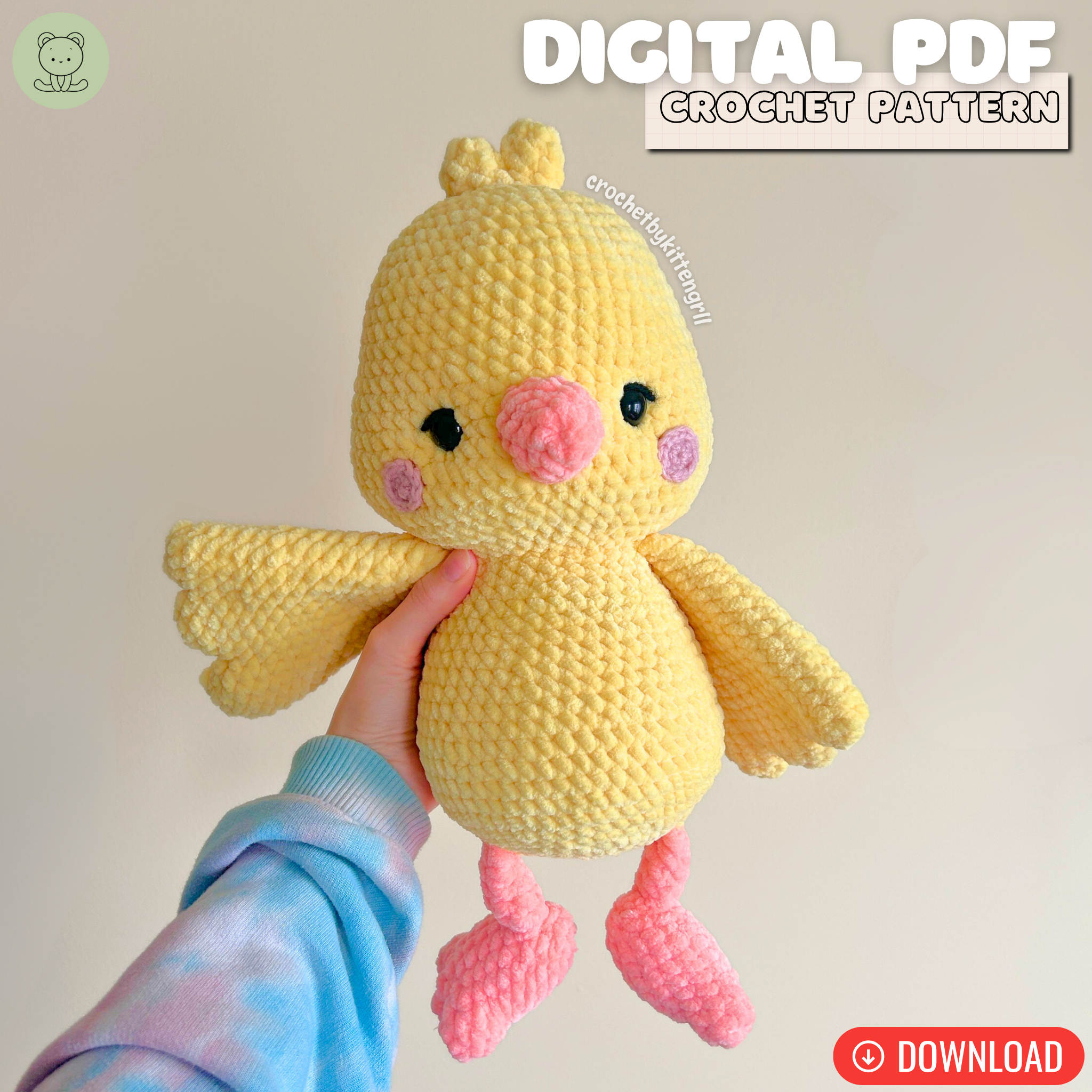 Pip & Chip DIGITAL PDF Crochet Pattern — crochetbykittengrll
