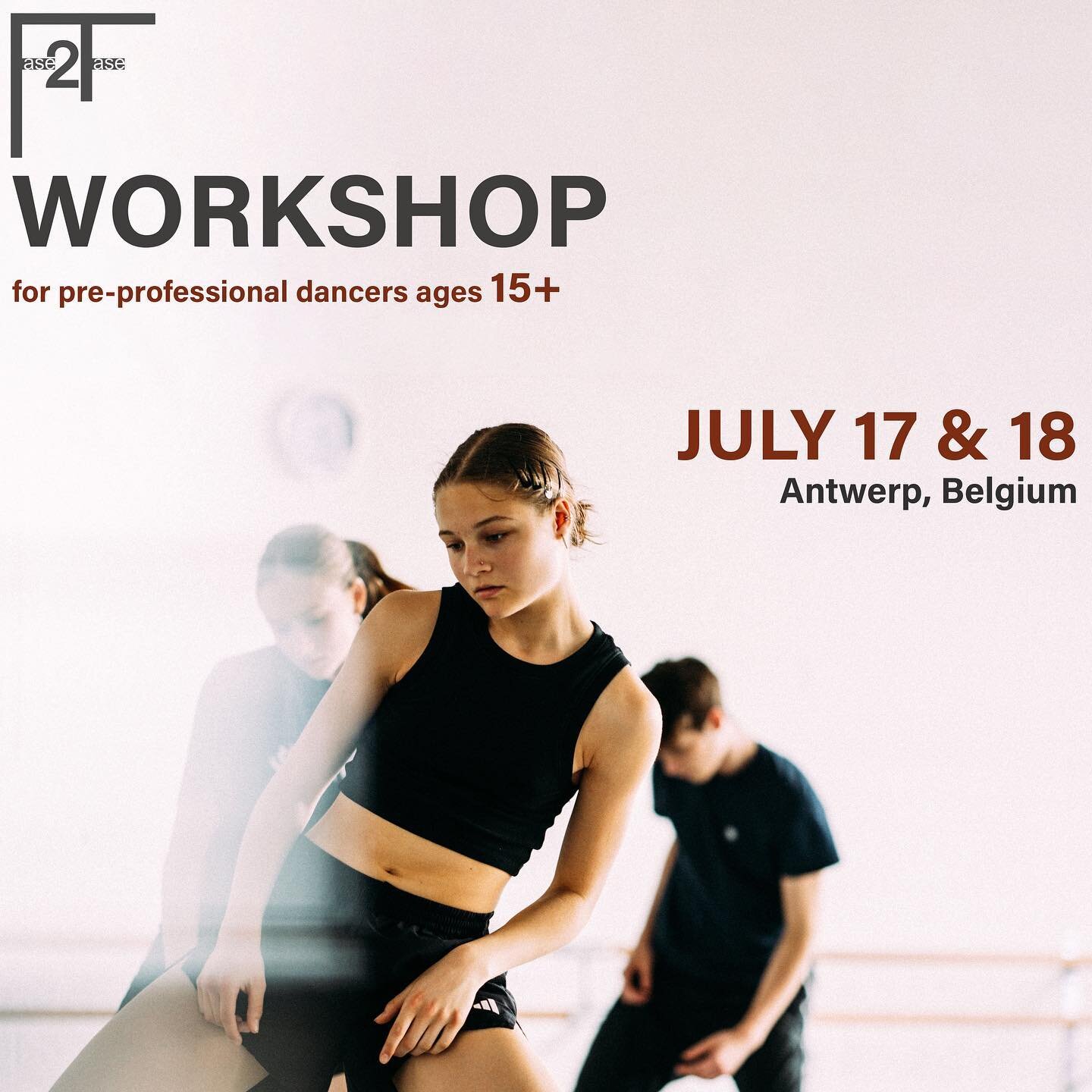 Register now for our workshop this July! We offer a 2-day Intensive Workshop for pre-professionals who have the desire to further their knowledge and skills in contemporary dance.

Taught by: Mikaela Kelly, Jesse Callaert &amp; Jared Brown

Repertoir