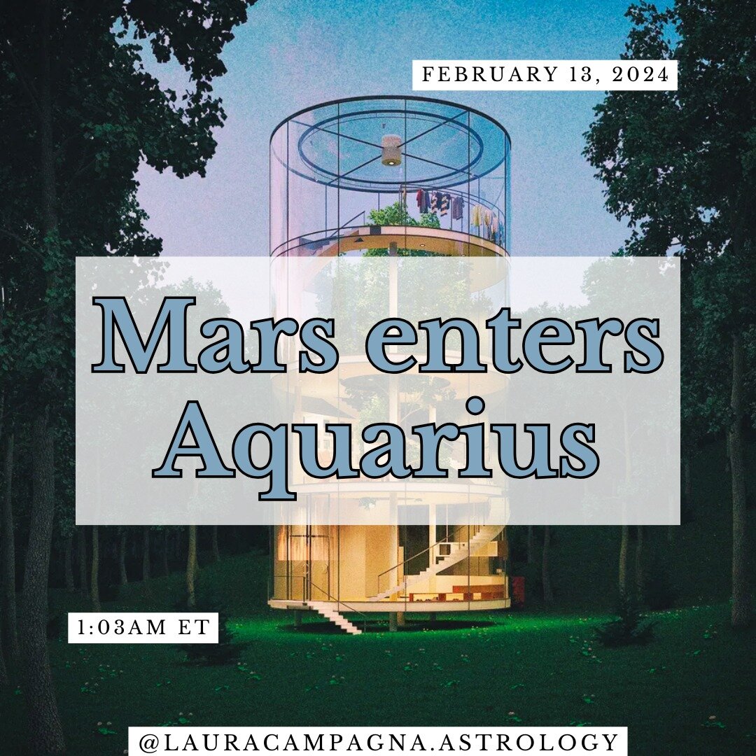 We soar into the mental realm when Mars enters Aquarius at 1:03AM ET on February 13, making Vday a wee less lusty than it would be if Mars stayed in Capricorn. But Mars in Aqua is horny for knowledge. 

We stop making sense but start glimpsing higher